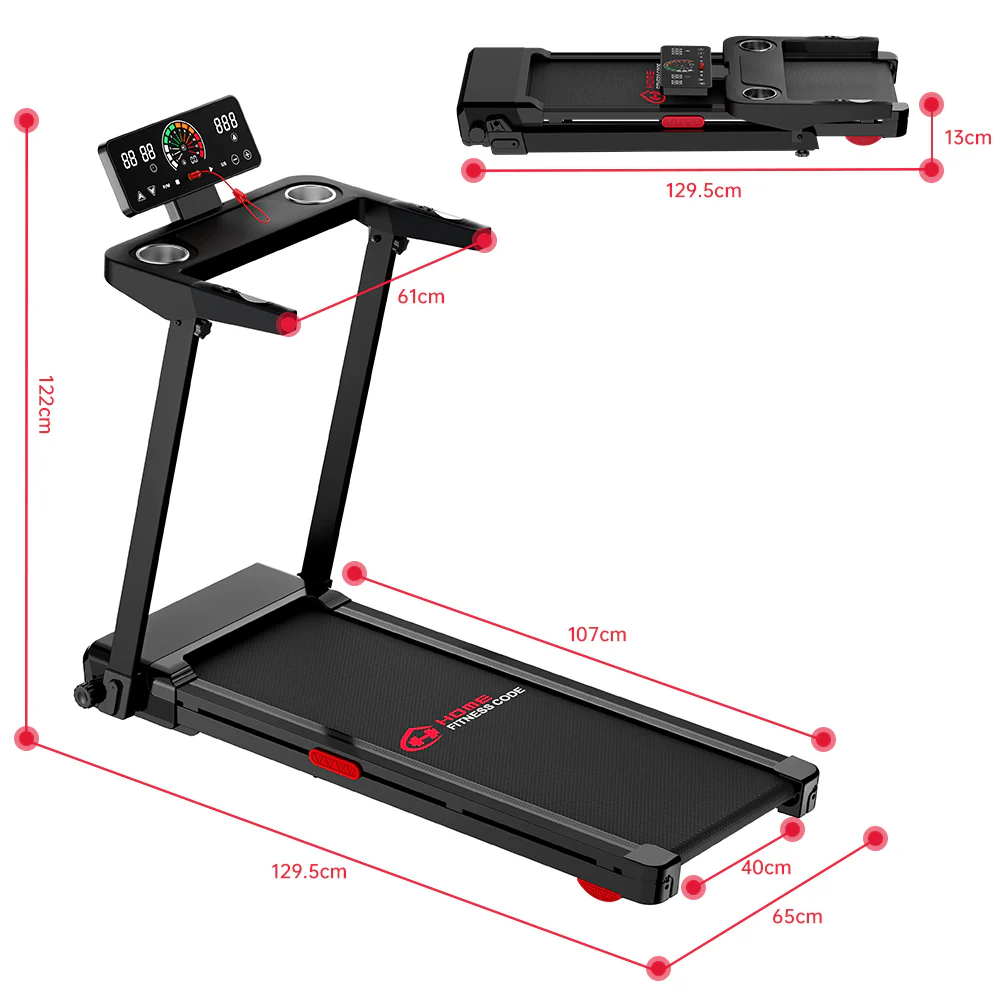 Folding Treadmill Q8 Pro, 1-14KM/H, 20% Auto Incline, Touch Control - Image 11