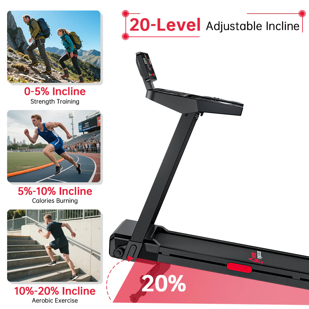 Folding Treadmill Q8 Pro, 1-14KM/H, 20% Auto Incline, Touch Control - Image 5