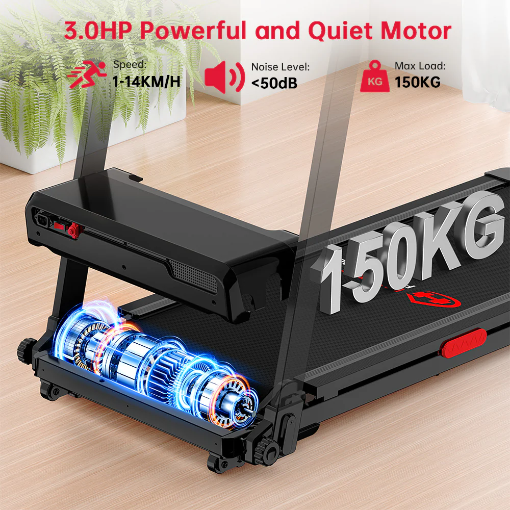 Folding Treadmill Q8 Pro, 1-14KM/H, 20% Auto Incline, Touch Control - Image 7
