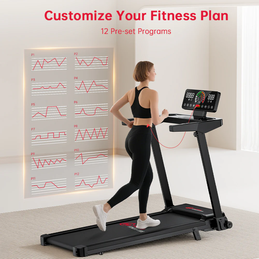 Folding Treadmill Q8, 1-12KM/H, 5% Manual Incline, Touch Control - Image 6