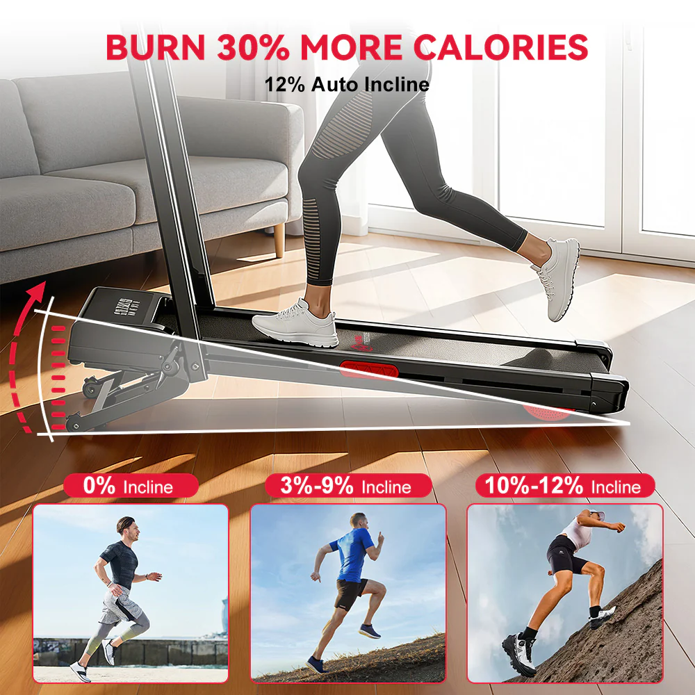 Folding Treadmill Y3 with Brushless Motor, 12% Auto Incline - Image 5
