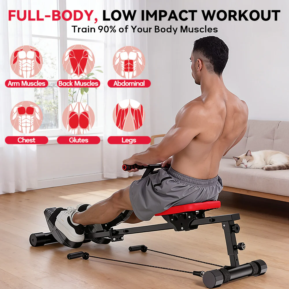 Hydraulic Rowing Machine, 12-Level Resistance - Image 3